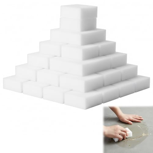 50 Stück Schmutzradierer Radierschwamm, Melamin Zauberschwamm für Küche, Bad, Wand & Schuhe, 10x6x2 cm, A-Qualität