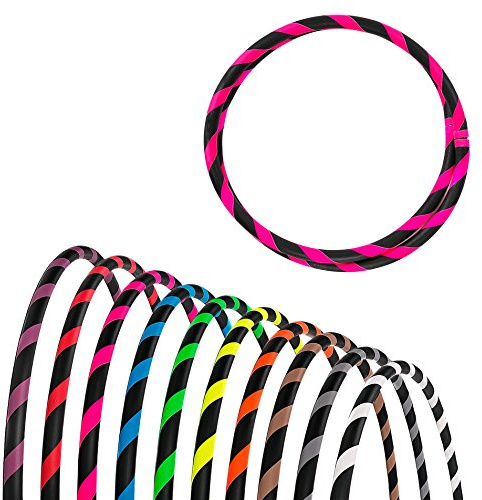 hoopomania Plegable Principiantes aro, Unisex, Faltbarer Anfänger Hula Hoop Reifen, Rosa neón, 100 cm