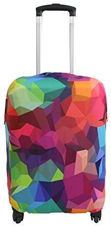 Luckiplus Schutzbezug für Koffer-Trolleys, Elastan, geeignet für Gepäckstücke von 45,7 cm - 81,3 cm, Geometry (Mehrfarbig) - 10419002
