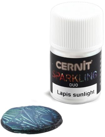CERNIT CE6130002001C - Dose Pigmentpulver 2g, SPARKLING DUO, für Modelliermasse (Polymer) und Epoxidharz geeignet, für die Malerei, DIY- und Bastelprojekte, Lapis Sunlight, 1 Stück