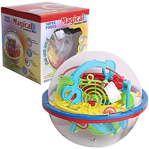 3D Ballabyrinth 5.5inch, 3D Puzzle Ball mit 100 Stufen, Ballspiel, Geschicklichkeit Labyrinth Puzzle Ball, Geschenke, Geduldsspiele für Kinder und Erwachsene ab 6 Jahren