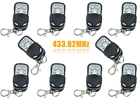 SLS SHOP 10X Telecomando per Cancello Automatico Universale, 433,92 MHZ, Codice Fisso,10PEZZI