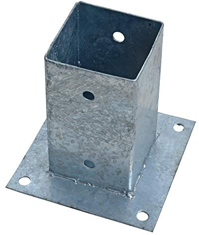 ESTEXO Aufschraubhülse Pfostenhülse 15x Pfostenträger Bodenhülse Aufschraubbodenhülse Hülse Pfostenschuh eckig (81 x 150 mm)
