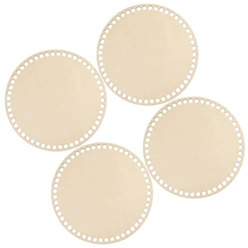 4stücke Diy Korbboden Aus Holz Für Häkel Stricktaschen Runde Basis Langlebig Und Robust Für Handgemachte Und Dekorationen