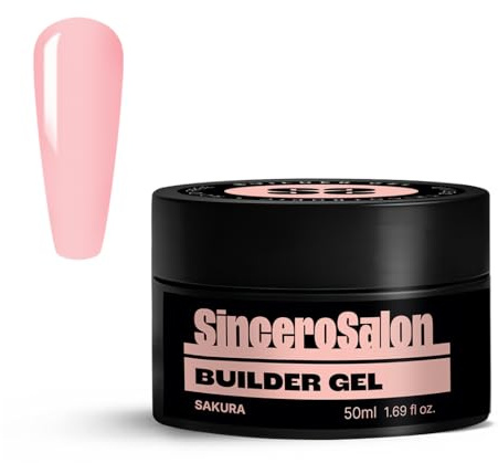 Sincero Salon Sakura Gel Construction Ongle UV - TPO Free - Nail Extension et Modelage - Gel UV LED pour Protéger les Ongles Cassés - Renforcement - Nail Art Ongles - Manucure de Réparation - 50ml