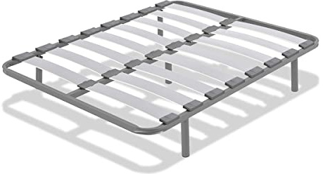 Somier Hermes con Patas de 25 cm | Estructura de Madera y Estructura de Tubos de Acero | Tacos Anti Ruido | Ideal para Dormitorio y Habitación de tu Hogar | Medidas: 135 x 200 cm