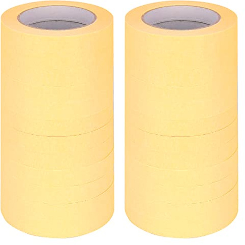 verpacking Kreppband 50 m lang Malerkrepp Malerband, Breite 19 mm Abdeckband Klebeband Malerabdeckband Malerklebeband Handwerkerband (24 Rollen)