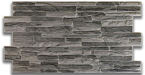 Grace Baltic 3D Wandpaneele zur Dekoration von Innenwänden aus PVC (22, Schiefer), 10.78 m2