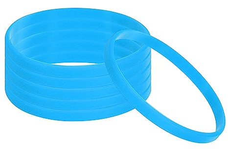 PATIKIL Silicona Pulseras, 6 Paquete Colores Goma Pulseras En Blanco Elásticas Deportivas Bandas para Adultos Adolescente Deportes Equipo Juegos, Azul