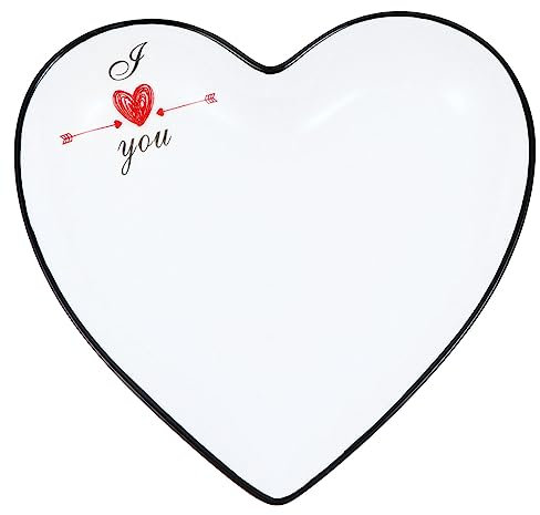 PRETYZOOM Plateau Céramique Rouge Forme De Cœur Plateau Service Polyvalent Pour Bijoux Desserts Cupcakes Et Bonbons Décor De Table Et Élégant