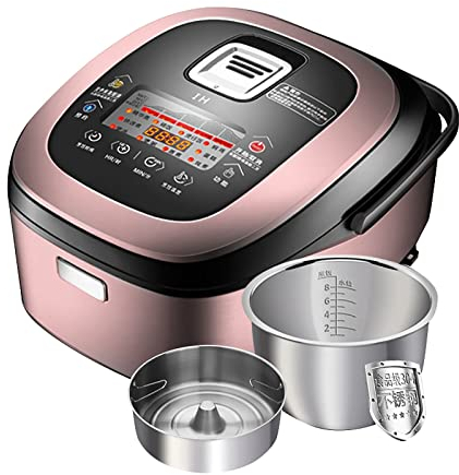 Cuiseur à riz, intérieur antiadhésif en acier inoxydable 304 de grande capacité de 4/5 L pour usage domestique et commercial pour 1 à 8 personne