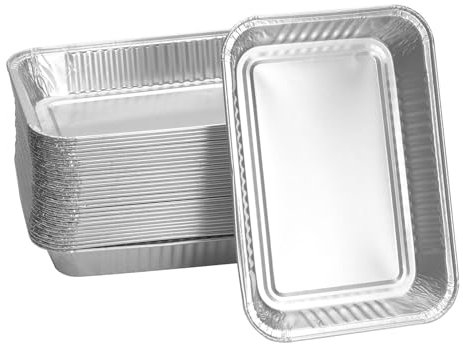 WELL GRILL Juego de 20 bandejas de aluminio para Ninja Woodfire, accesorios para barbacoa de gas, Ninja OG850EU OG901EU OG701EU serie OG701EU, bandejas desechables para barbacoa Weber 6415