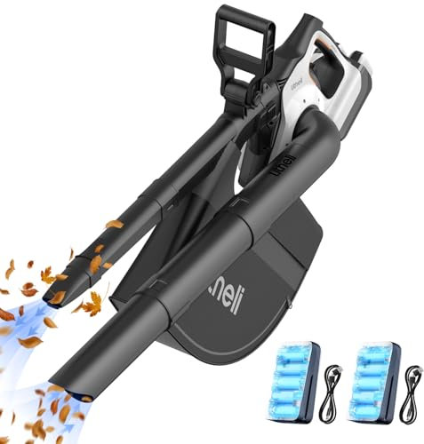 Litheli Soffiatore e Aspiratore Foglie a Batteria 2-in-1, Motore Brushless, 78m/s Velocità Aria, 679m³/h Volume, Sacco 45L, 3 Velocità + Turbo, con 2 Batterie da 20000mAh