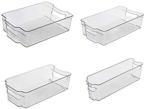 TOPBATHY 1pezzi Contenitore Frigo in Plastica Pet Trasparente Scatola Di Immagazzinaggio Per Frigorifero Per Conservare Verdure Carne Frutta o Altri Alimenti Per Casa e Ristoranti