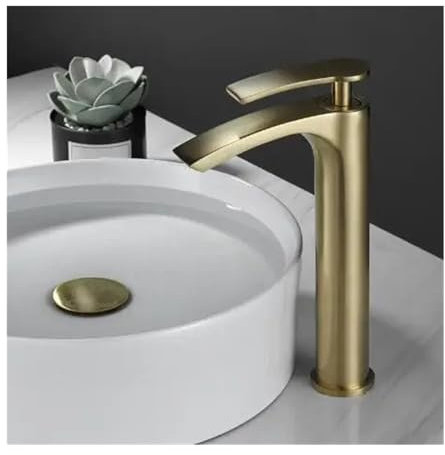 BTZHY Rubinetti Rubinetto Spazzolato Rubinetto per Bagno Rubinetto per lavabo da appoggio Rubinetto per lavabo Alto Rubinetto per lavabo Semplice Rubinetto per lavabo da Bagno