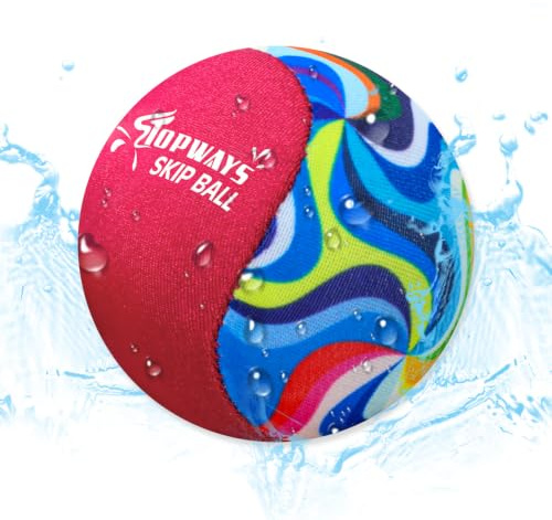 TOPWAYS Beach Pool Bouncying Ball, Water Skip Ball | Swimming Water-Proof Beach Toys, Pool Games for Kids & Adults