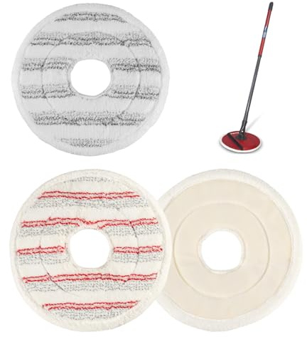 Vileda Spin Wischmoppkopf-Ersatz, Ersatz-Mopp-Pads für Vileda-Moppkopf, waschbare und wiederverwendbare Mikrofaser-Spin-Wischmoppköpfe für verschiedene Oberflächen und Bodenreinigung, 2 Stück