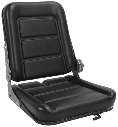 RASTKY Cómodo Asiento de Tractor Negro con Interruptor Ajustable y Riel Deslizante para Cortacésped, Cargador Deslizante, Carretilla Elevadora Universal