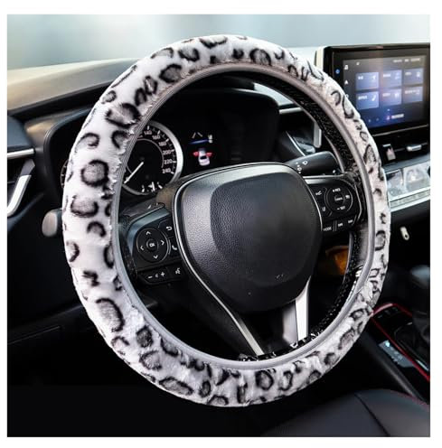 Auto Lenkradbezug Warme Lange Wolle Plüsch Fell Auto Lenkrad Abdeckung Für Mädchen Anti-Slip 37-38CM Winter Auto Schutz Trim Innen Zubehör Auto Lenkradabdeckung