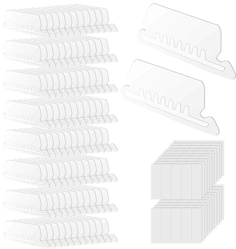 Tinoaly 100pz Linguette per Cartelle Sospese, Trasparenti Plastica Etichette per Cartelle Sospese con Inserti Carta Bianca for Ufficio Scuola Casa Organizzazione dei Documenti e Identificazione Rapida