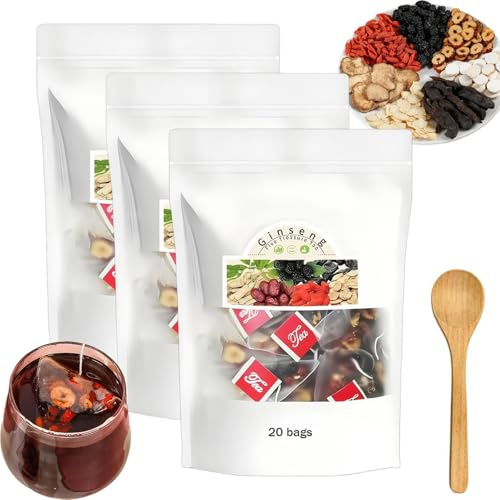 Kidney Formula Ginseng Six Treasure Tea, Nierentee Ginseng und Wolfsbeerentee für Männer und Frauen (3 Boxes)