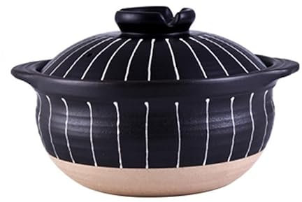 XYUERU Japanese Donabe Casserole Dish, Ceramic Dutch Oven Cocotte, Traditional Cooking Pot for Home Use, Soup Pot with Lid, Non-Stick Slow Stew, Heat Resistant(2.8L)