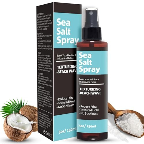 Sea Salt Spray For Hair Men & Women,Texture Spray For Hair Women,Sea Salt Spr-Ay For Ha-Ir,Volumising Ha-Ir Texture Water,Reduces Frizz & Adds Shine For Beach Waves,Lightweight Non-Sticky Finish