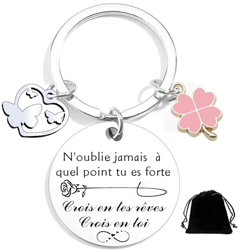YUANSI Porte-Clé De Courage Et Persévérance Cadeau De Motivation Et D'encouragement Pour Femme Et Amie cadeau petite amie,camarade de classe.sœur,collègue. (N'oublie...)