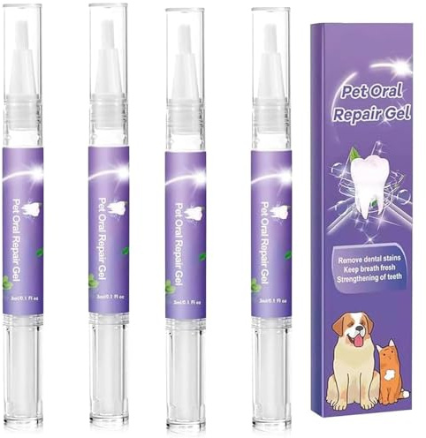 Dog Teeth Cleaning, Dog Toothpaste for Tartar Removal, Dogs Teeth & Gums Health, Fresh Breath, Puppy Teething Gel, Toothbrush & Repair Pen for Dogs