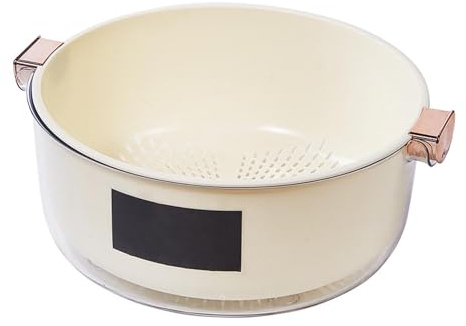 Scolapasta da Set Ciotole 2 in 1 Grande Cestello in Plastica a Doppio Strato per Lavare Frutta Verdura Pasta Insalata Grado Alimentare Senza BPA Durevole 400g