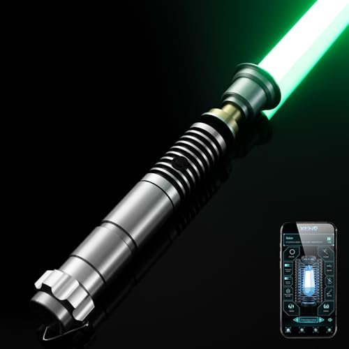 AthlChamp Upgraded APP Control Heavy Dueling Saber for Adults, Motion Control Combat Saber, Heavy Metal Hilt & Thick Blade, 16 Sound Effects & Infinite Colour Change (RGB-016)