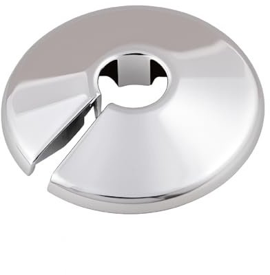 2X 15mm Chrome Pipe Cover - Split Type Decorative Pipe Collar | For Radiator & Basin Connections | Neat Finish Trim