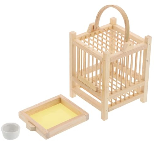 POPETPOP Gabbia per Allevamento Insetti in Legno Habitat per Rettili e Farfalle Custodia per Grilli Design Traspirante Recinto Bassa Manutenzione Meccanismo di Bloccaggio Pratico
