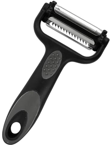FooYee 3 in 1 Potato Peeler + Julienne Peeler + Cucumber Slicer, Stainless Steel Potatoes Peelers with Non-Slip Handle & Sharp Blade for Potatoes, Carrots, Veggies, Apples, Carrots