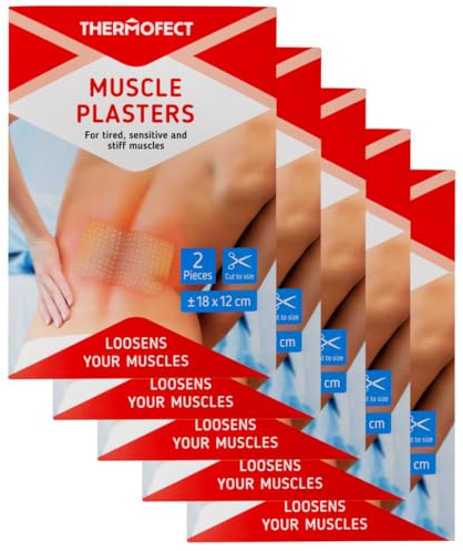 Parches Térmicos Musculares con Capsaicina – 10 Parches (5 Sobres x 2) – Alivio del Dolor Muscular y Contracturas – Mejora la Circulación – Para Espalda, Cuello, Hombros y Articulaciones