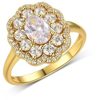 Tolldek Eheringe Weißgold 9K/14K/18K, Blumen Freundschaftsringe mit Moissanit Ovalschliff Echt Gold, Ring Au 375/585/750 Weiß Gold, Gr.47-65