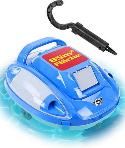 Hecht Poolroboter kabellos – 5000 mAh - Akku Poolsauger bis 85 m² | 1 Klick Bedienung, für jeden Pool geeignet