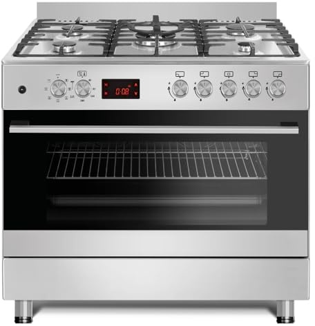 Gasline GAG90GOXEL Standherd Gasherd 90cm mit 5 Brennern Elektro Backofen Erdgas Flüssigas