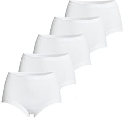 con-ta Conta Taillenslip, Slip für perfekte Bequemlichkeit, Klassische Damenwäsche, Slip aus 100% Baumwolle, weiß | 5er Pack, 44/XL