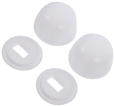 DOITOOL Toilet Bowl Screw Caps 3.50X3.50X0.79In White Screw Cover Caps for Toilet Base Bolts Floor Bolt Covers Easy DIY Installation Accessories