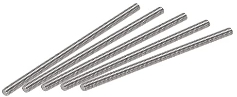 sourcing map 10 Stück M4 x 100 mm Vollgewindestange 304 Edelstahl Rechtsgewinde, M4-0.7 Gewindesteigung
