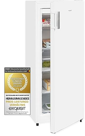 Exquisit Gefrierschrank NoFrost, Tiefkühlschrank groß, 155 Liter, Schnellgefrieren, Alarm-Funktion, GS5231-NF-H-010E weiss