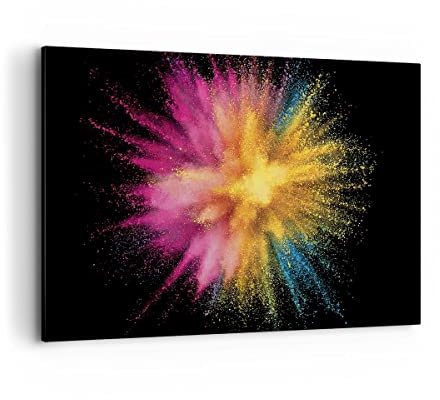 Cuadros Decoracion Salon Colorido Polvo Explosión Lienzos decorativos 120x80cm Cuadro Sobre Lienzo Moderno Dormitorio Cocina Cuadros Pared Imágenes Wall Art Prints Decor Grande XXL AA120x80-4529