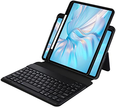 Bueuwe Funda con Teclado para iPad Mini 6.ª Generación De 8,3 2021, Teclado Francés AZERTY, Funda Trasera Blanda Desmontable con Funda Magnética, Portalápices Integrado,Negro