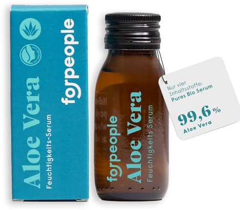 forpeople BIO Aloe Vera Gesichtsserum 50ml · Feuchtigkeitsspendendes Gel für Männer und Frauen · 100% Naturkosmetik für die tägliche Gesichtspflege · Vegan, Bio, Organic Serum
