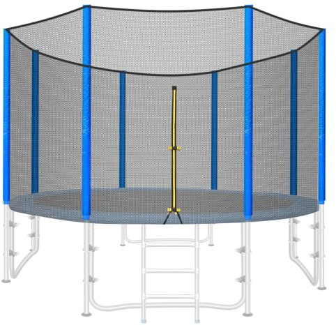 Trampolin Ersatznetz, Ø 244/305/ 306 cm Sicherheitsnetz, UV-beständiges Ersatznetz, Rundes Schutznetz für Gartentrampolin, geeignet für 6 oder 8 Stangen
