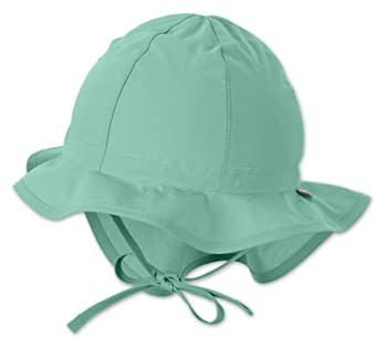 Sterntaler Baby Unisex Flapper Baby Flapper - Sonnenhut Baby, Outdoor Hut, UV Hut Baby - aus Baumwolle mit Nackenschutz - mittelgrün, 45