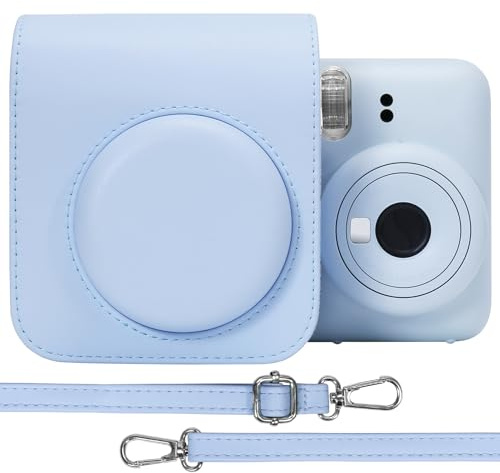 Aenllosi Étui de Voyage pour Fujifilm Instax Mini 13/12/11, Bleu Pâle | Compatible aussi avec 11 Instant Film Camera Sac de Voyage avec bandoulière réglable, Étui de Rangement Protecteur