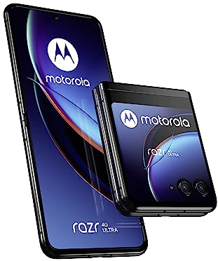 Motorola RAZR 40 Ultra (display flessibile 6.9 pOLED 165Hz, display esterno full screen 3.6 pOLED, 5G, Selfie Cam 32 MP, 8/256 GB, 3800 mAH, caricatore 33W, Dual SIM, Android 13), Infinite Black