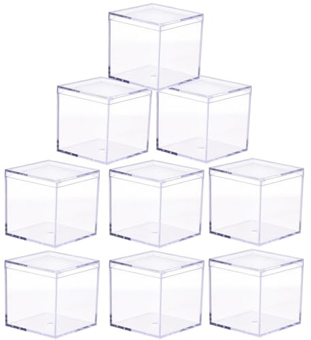 COLLBATH 9Stücke Klare Quadratische Süßigkeitenboxen Multifunktionale Aufbewahrungsbox für Süßigkeiten und Pralinen Transparente Geschenkkartons für Hochzeiten und Anlässe
